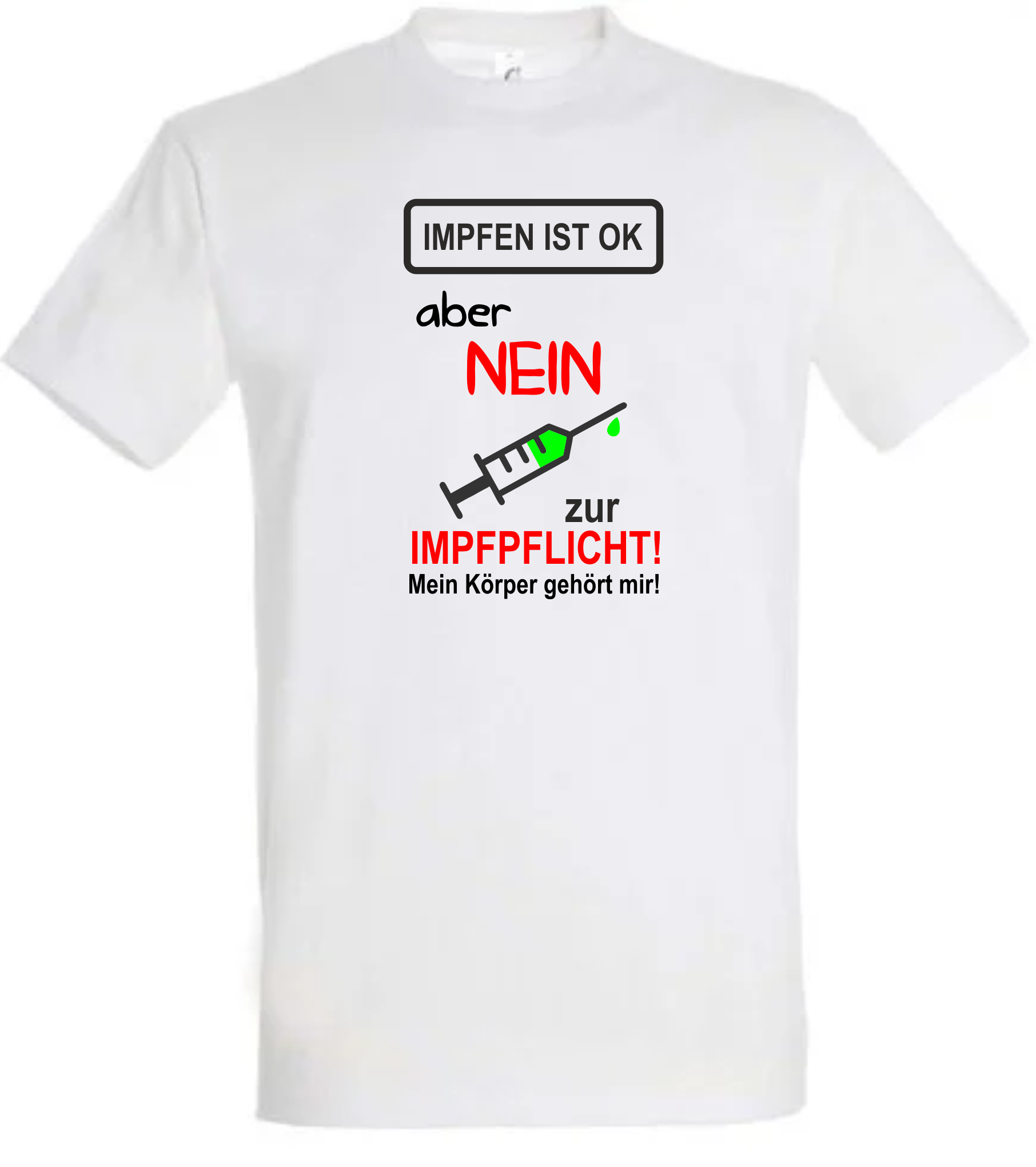 T-Shirt "Nein zur Impfpflicht" Herren weiß